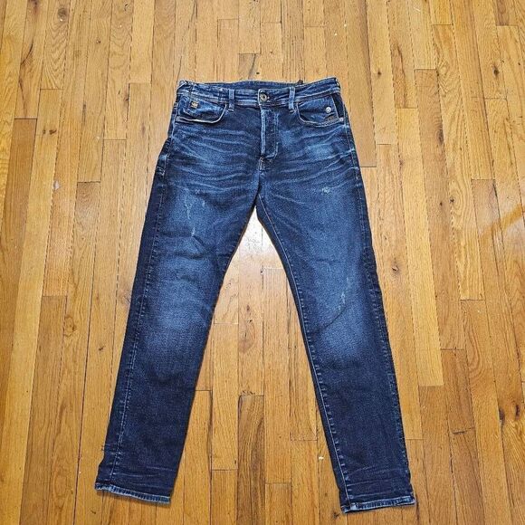 G-Star Raw Jeans G-Bleid Slim Mens Sz 30x32 Button Fly Blue Denim
